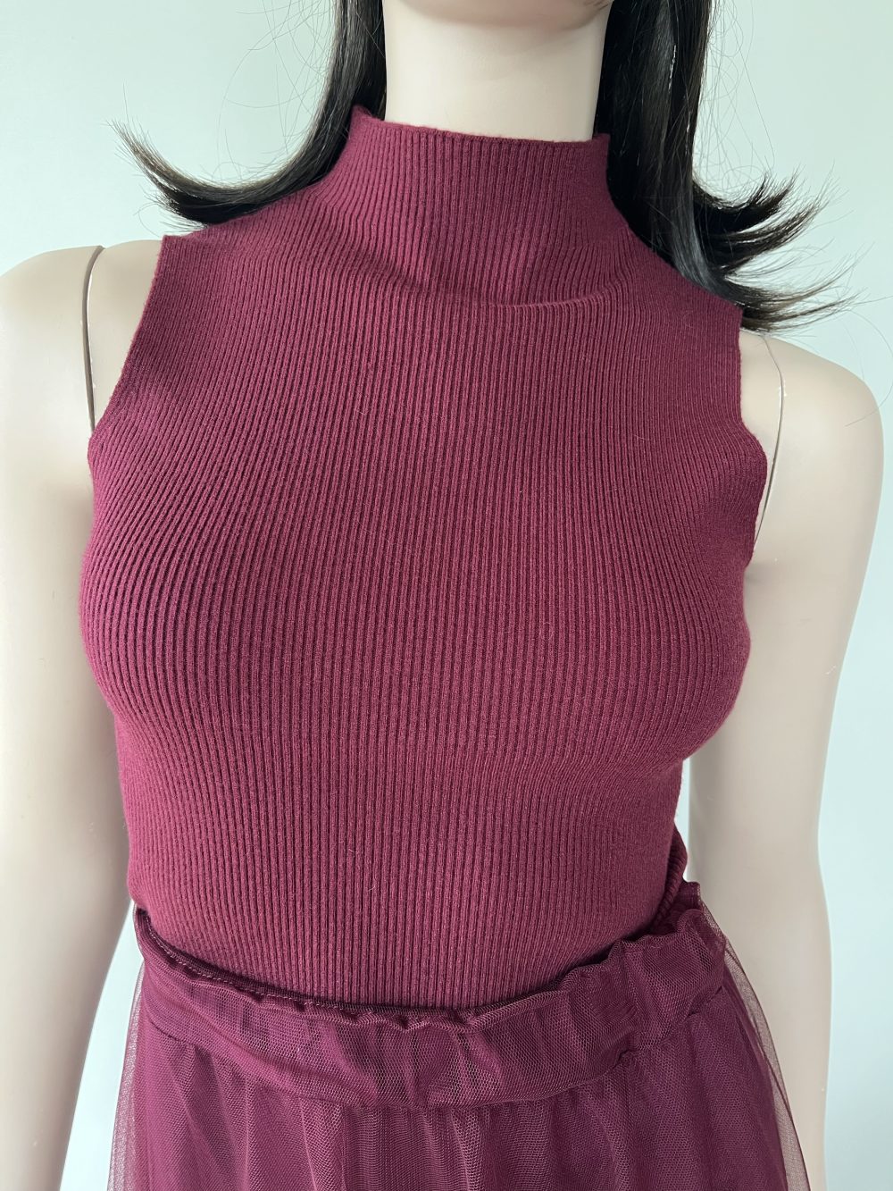 Top met turtleneck burgundy