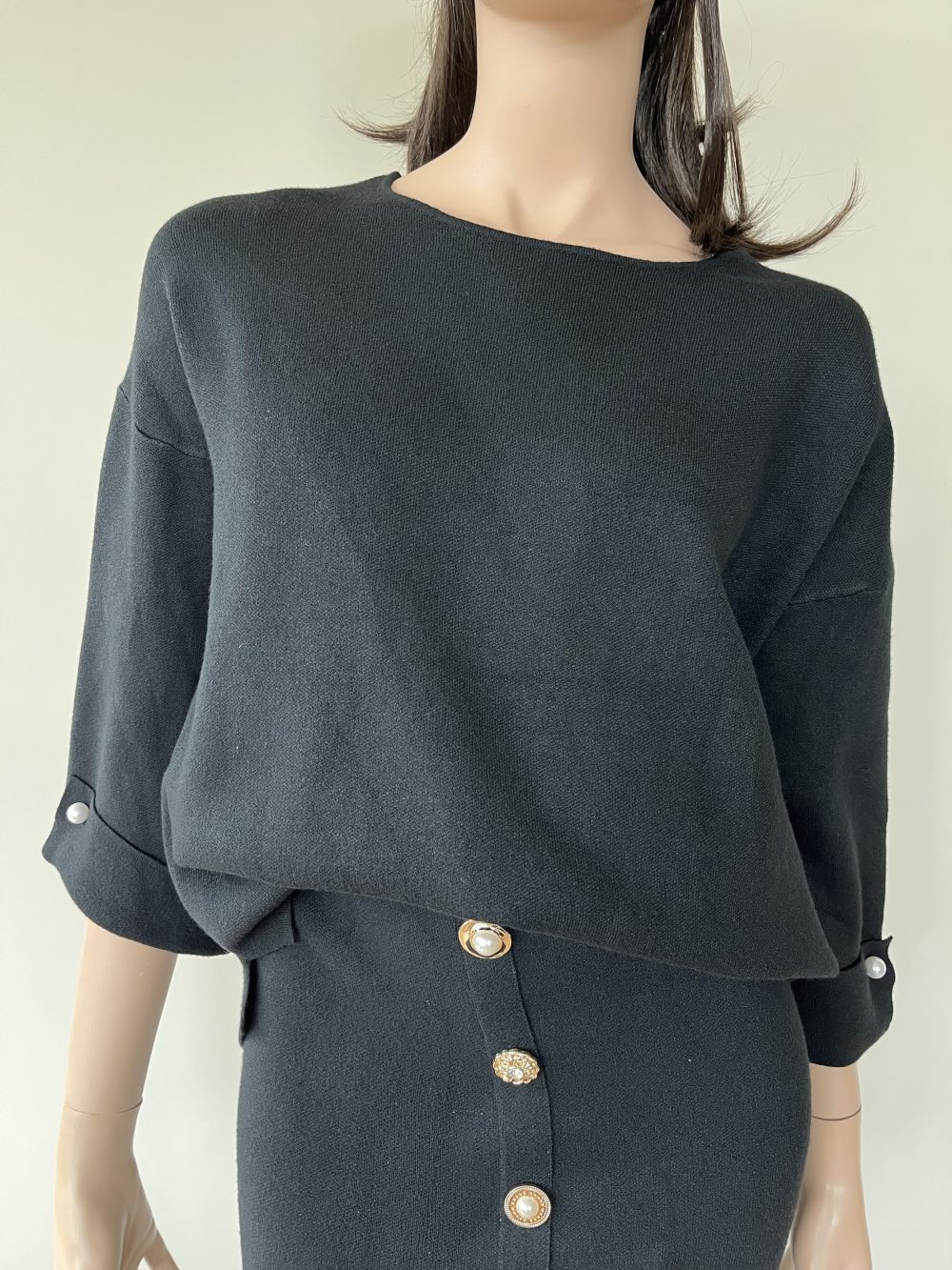 Trui met parels zwart