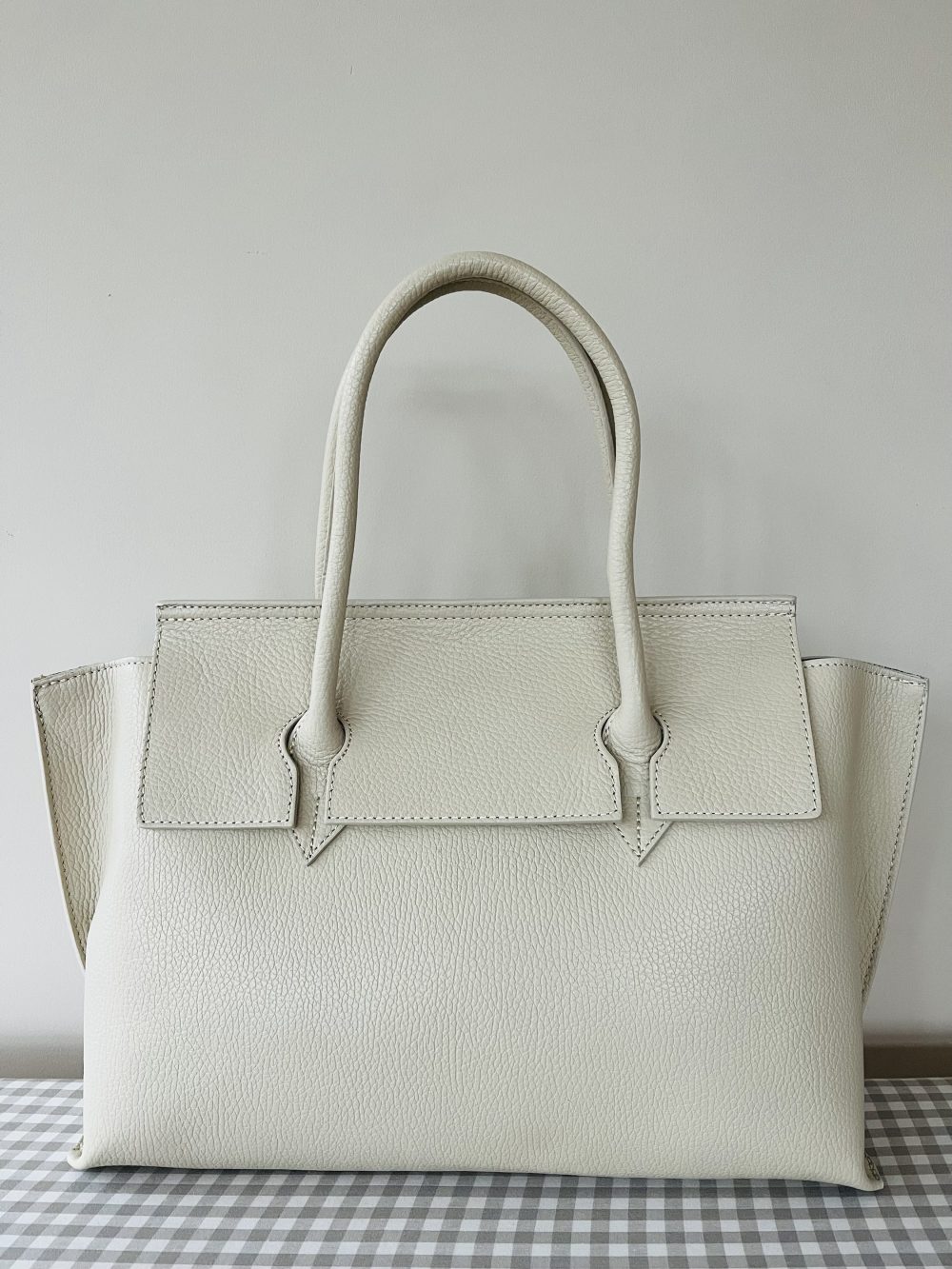Beige leren tas Lucia