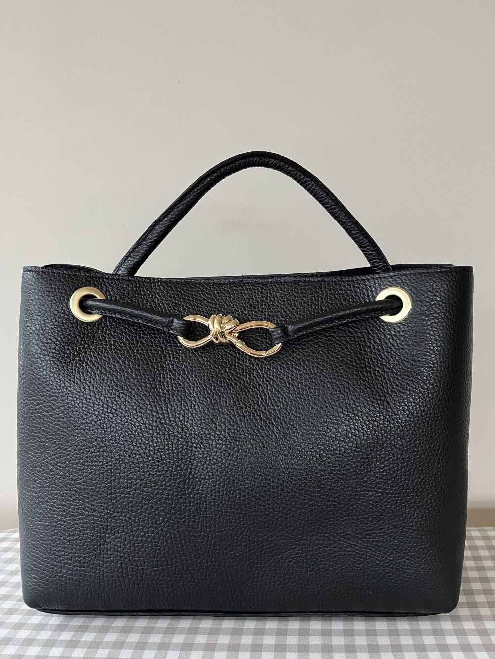 Zwarte leren tas Sara