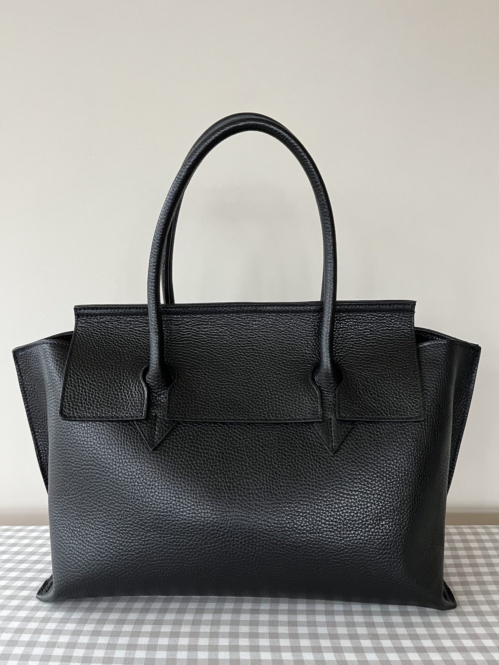 Zwarte leren tas Lucia