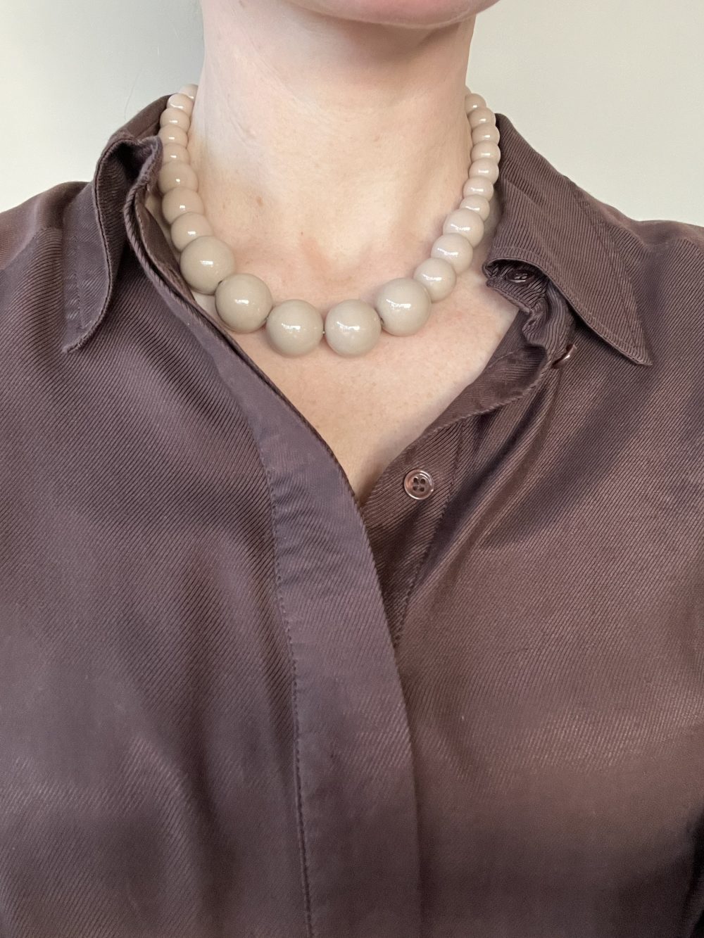 Kralen ketting lichtbruin