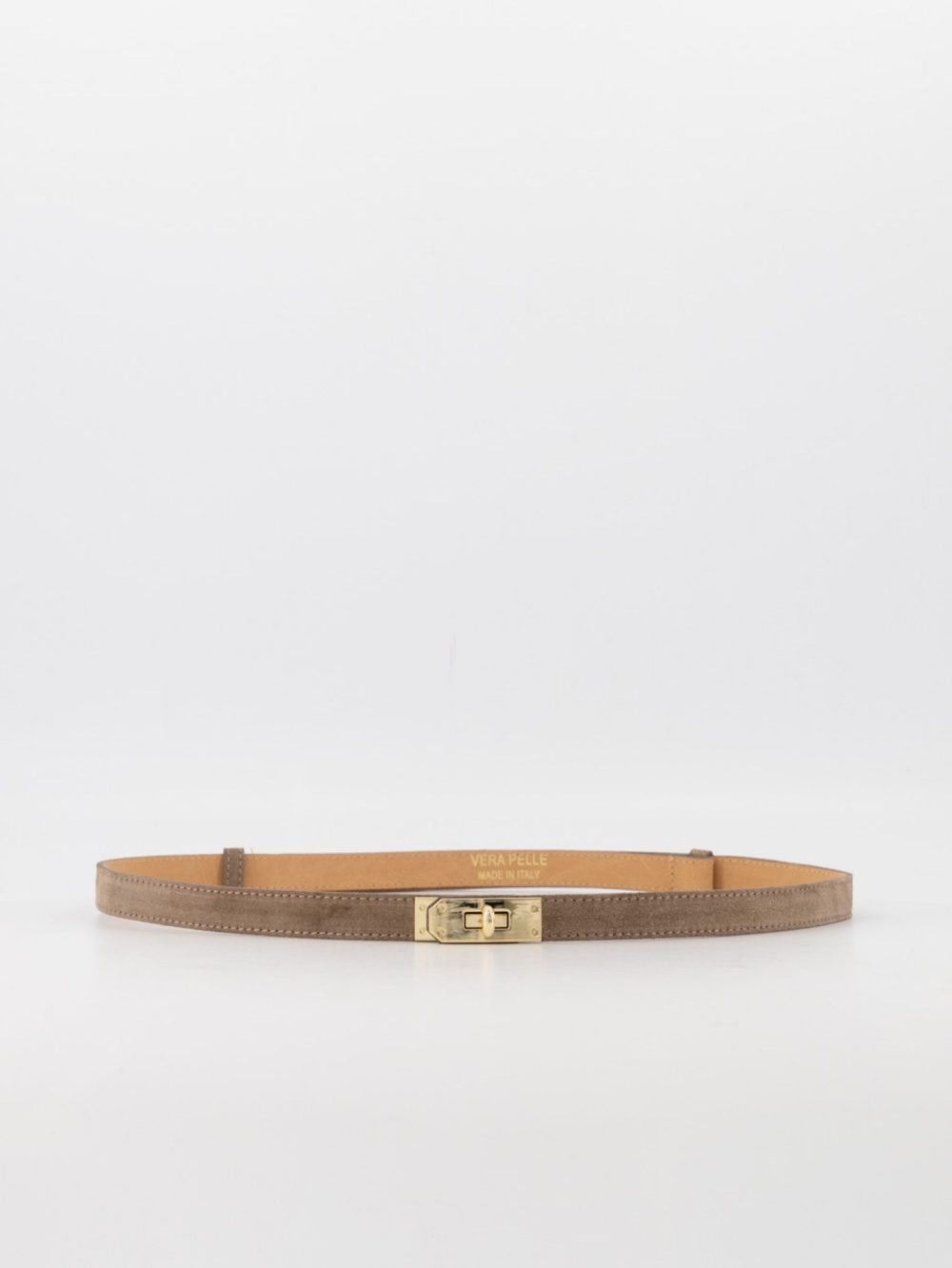 Riem verstelbaar met gesp taupe suede