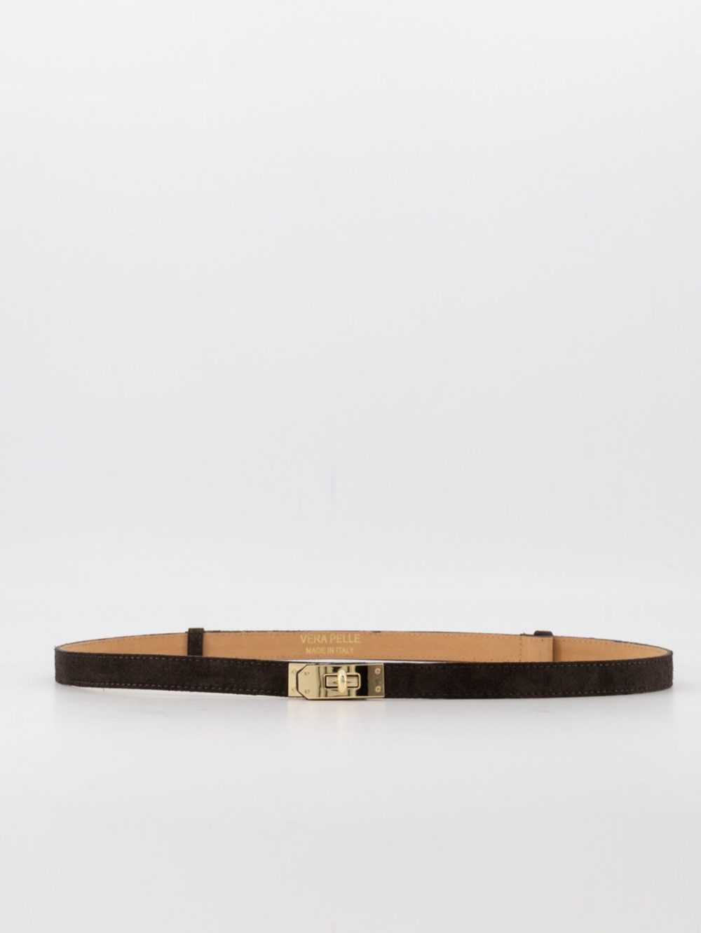 Riem verstelbaar met gesp donkerbruin suede