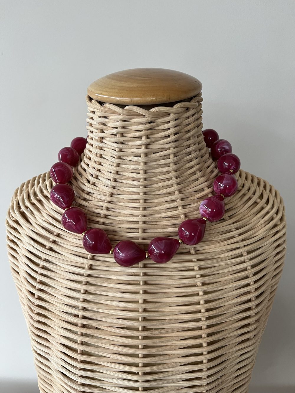 Kralen ketting fuchsia roze
