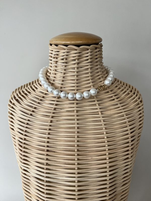 Parelketting large met goudkleurige sluiting 40 cm.