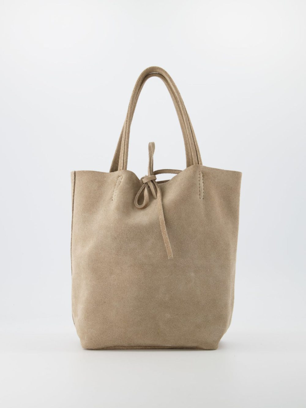 Suede leren tas zand Antonella (Mini shopper)