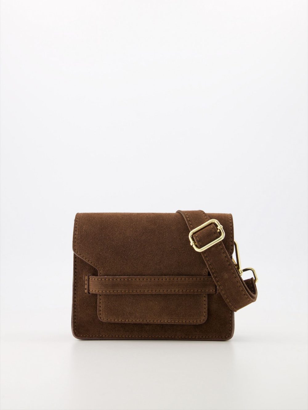 Suede leren tas donkerbruin Leonor