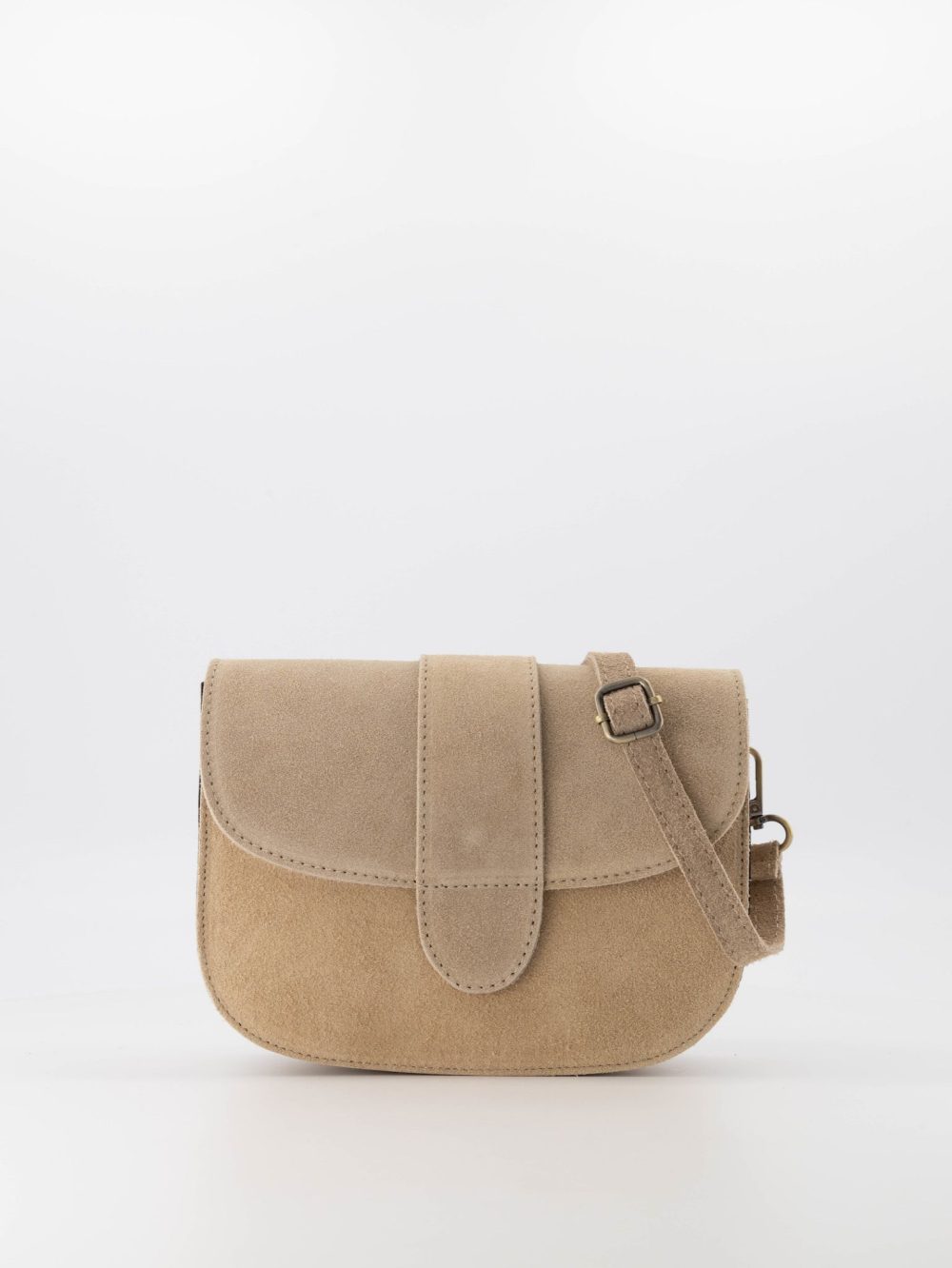 Suede leren tas beige Adriana