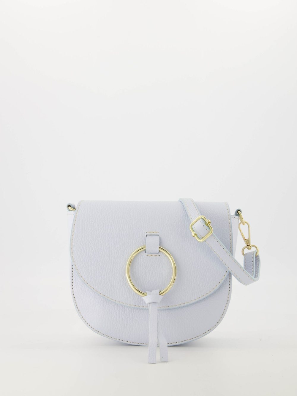 Leren tas lichtblauw Alba