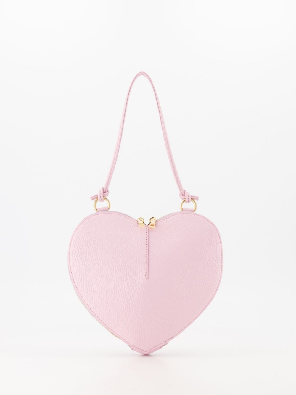 Leren hartvormige tas pink