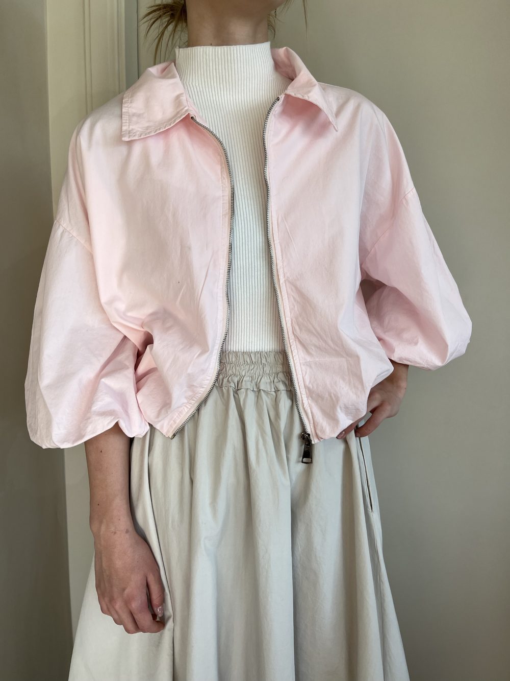 Blouse jasje met pofmouw roze