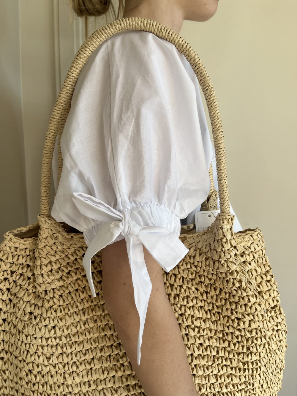 Blouse met strikken wit