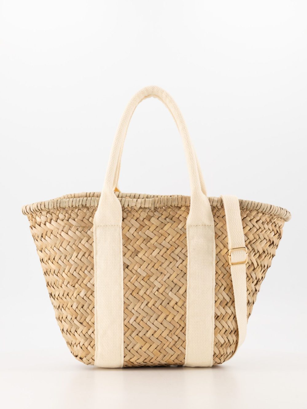 Rieten tas raffia shopper beige