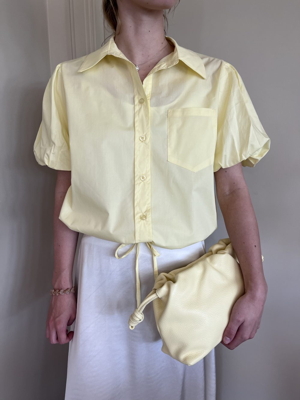 Blouse met pofmouw geel
