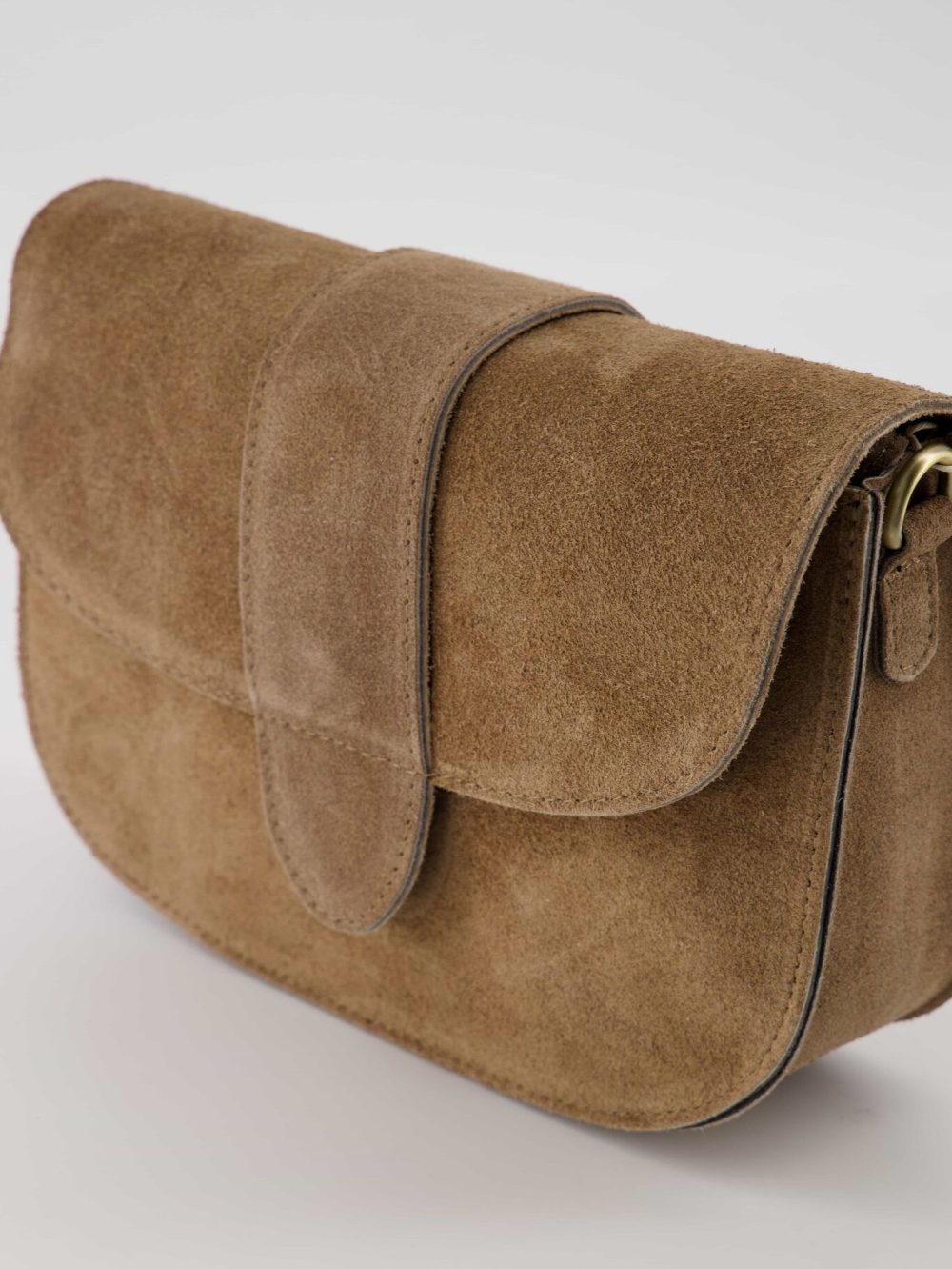 Suede leren tas donkerbruin Adriana