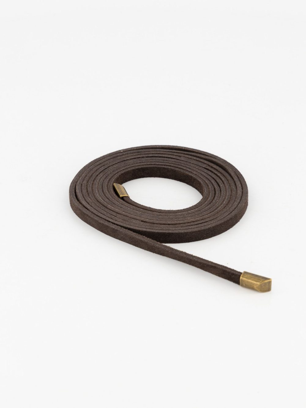 Suede leren wikkelriem donkerbruin