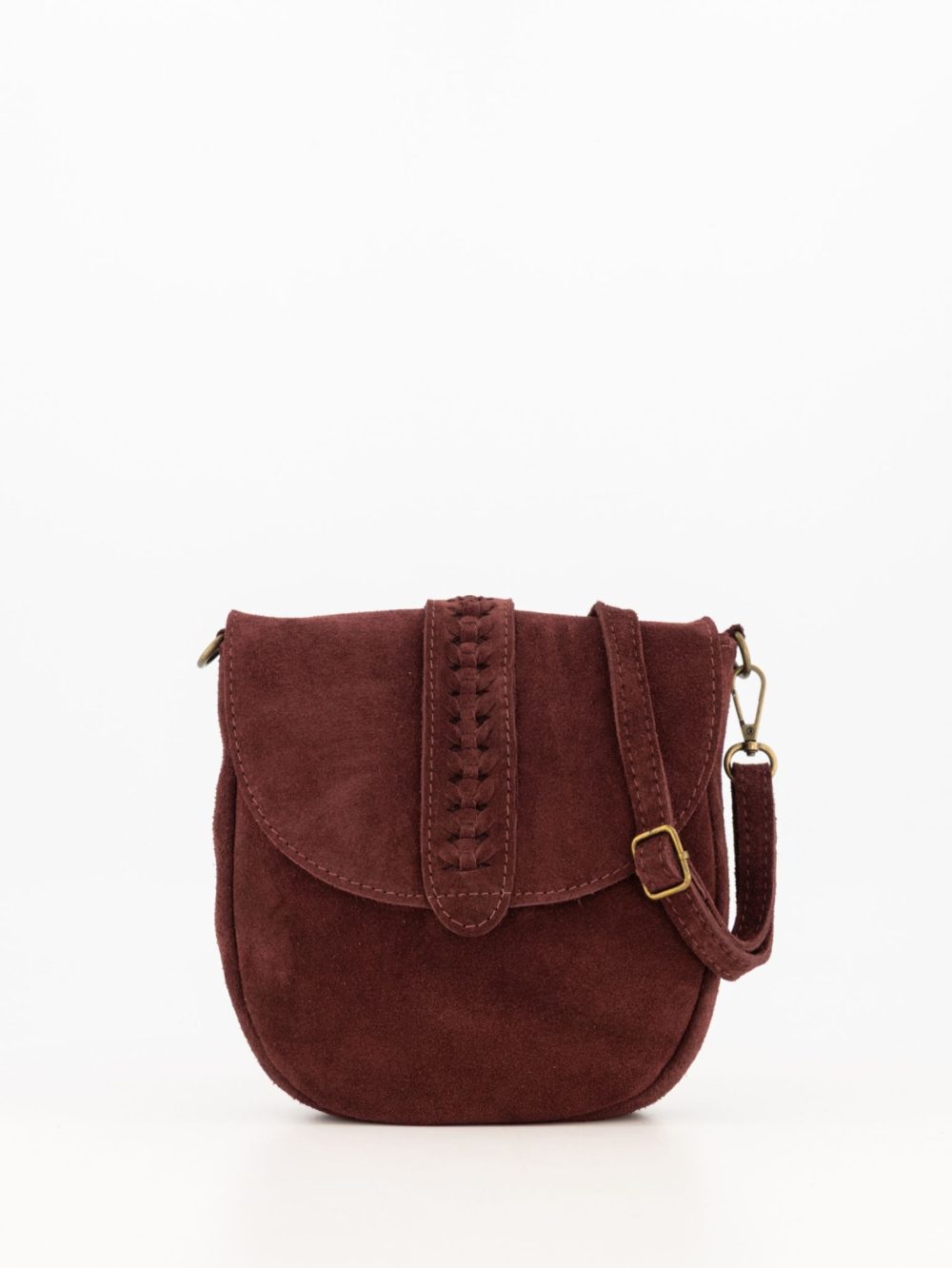 Suede leren tas burgundy Cristina