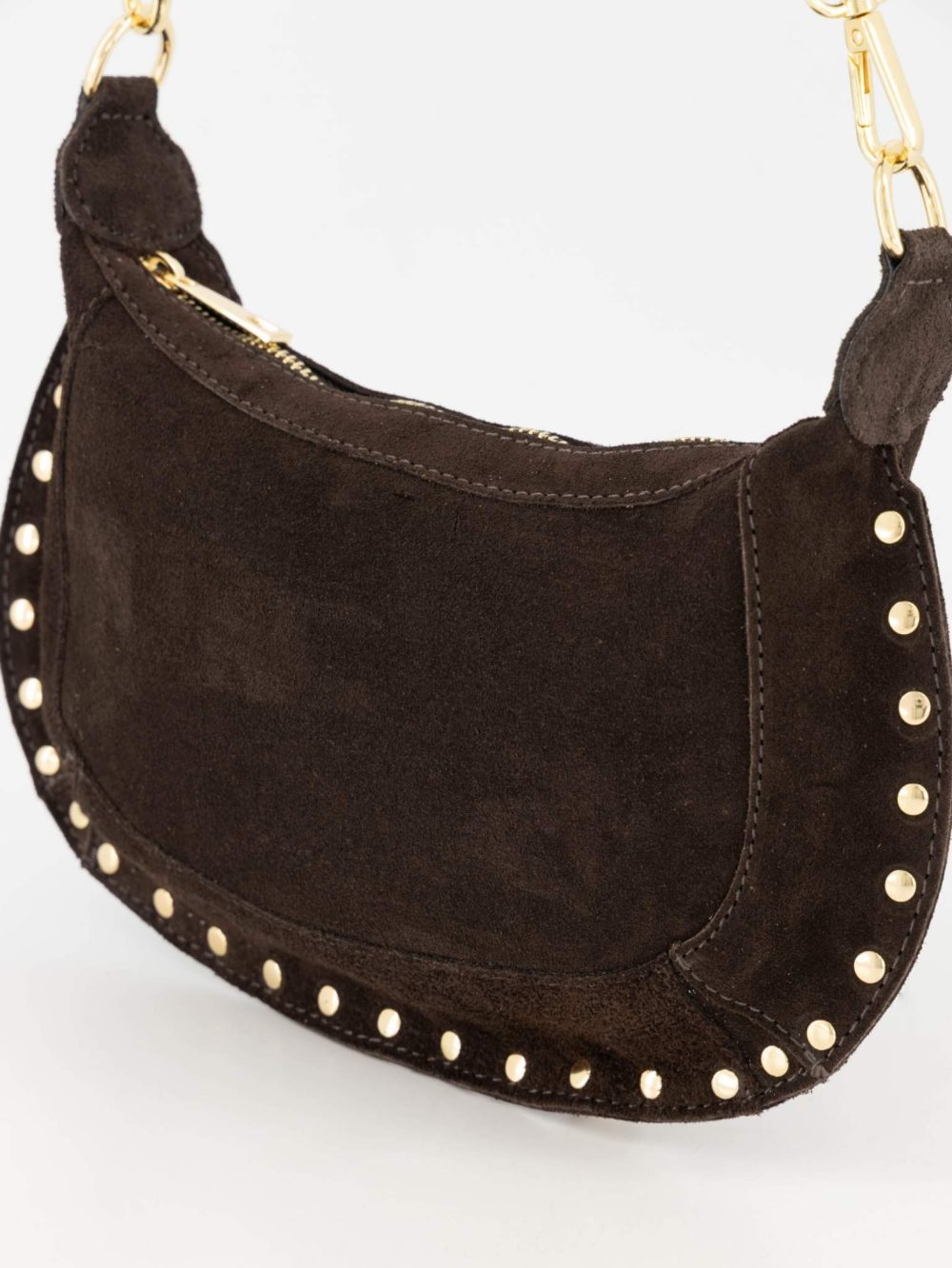 Suede leren tas donkerbruin Valentina