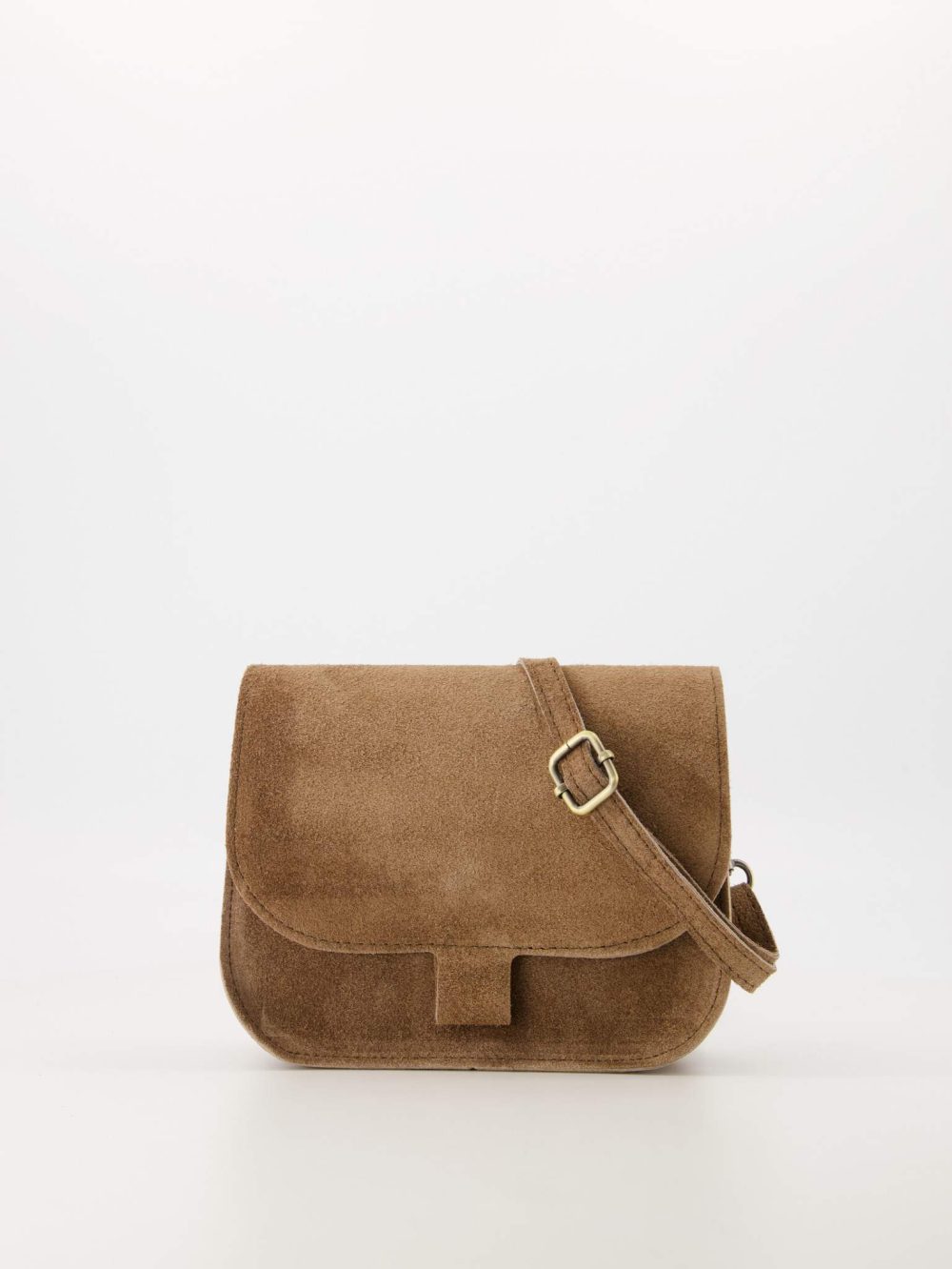 Suede leren tas taupe Floor
