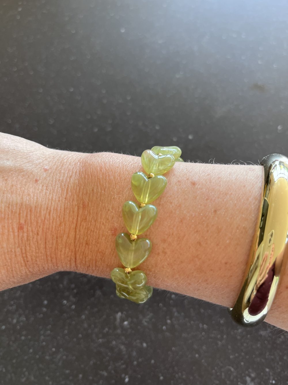 Kralen armband harten groen
