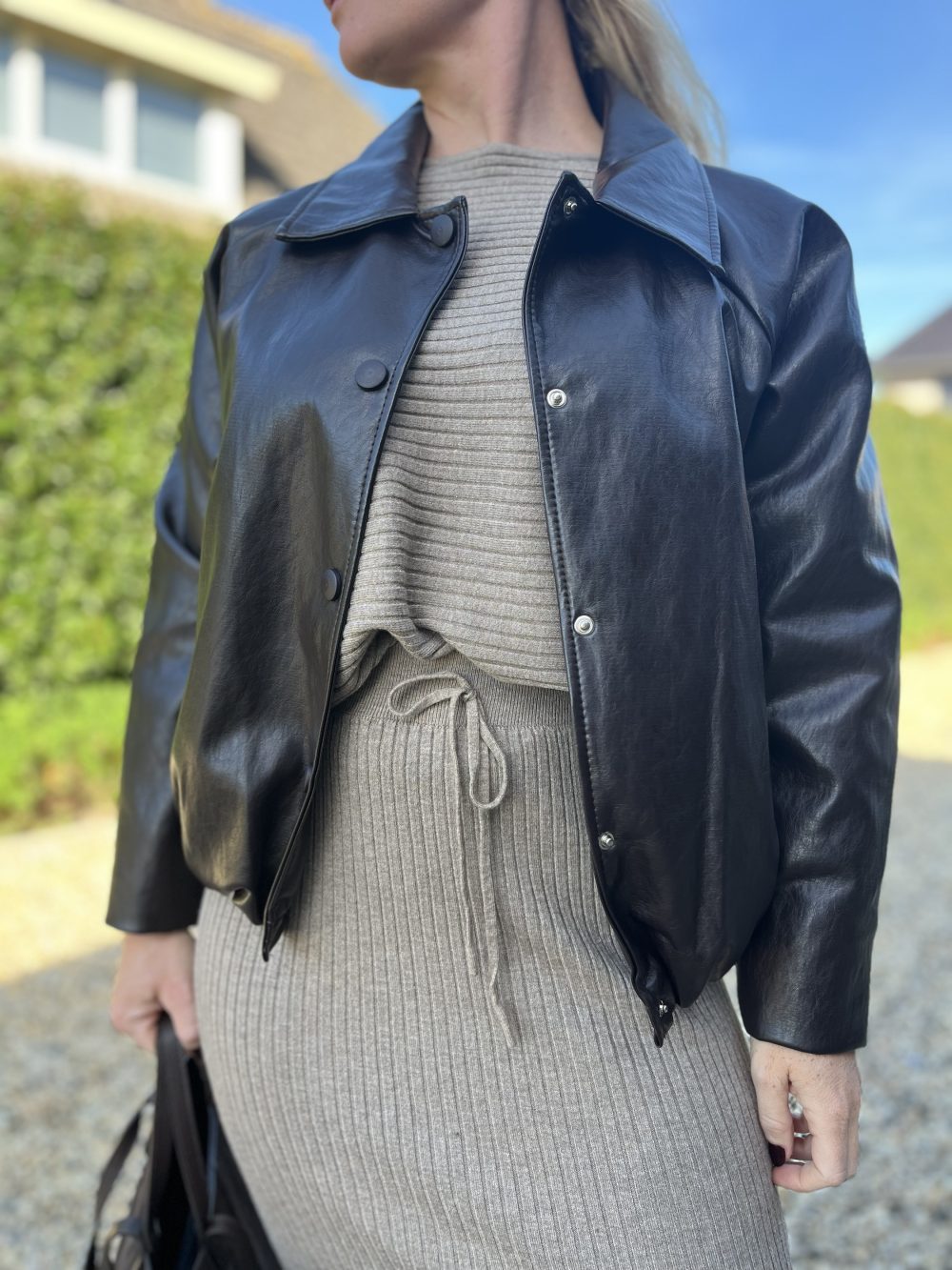 Leren bomber jasje bruin