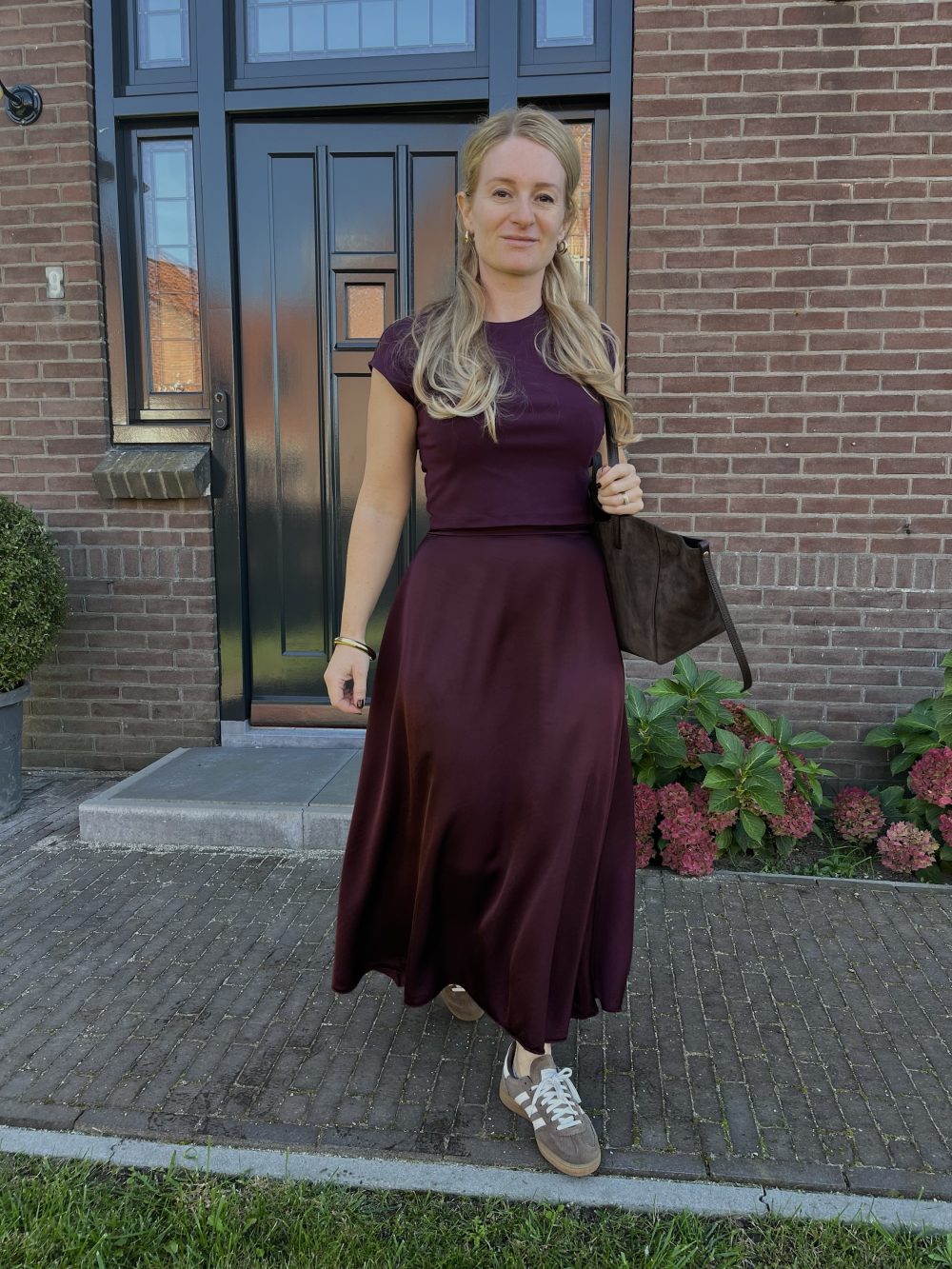 Satijnen rok burgundy
