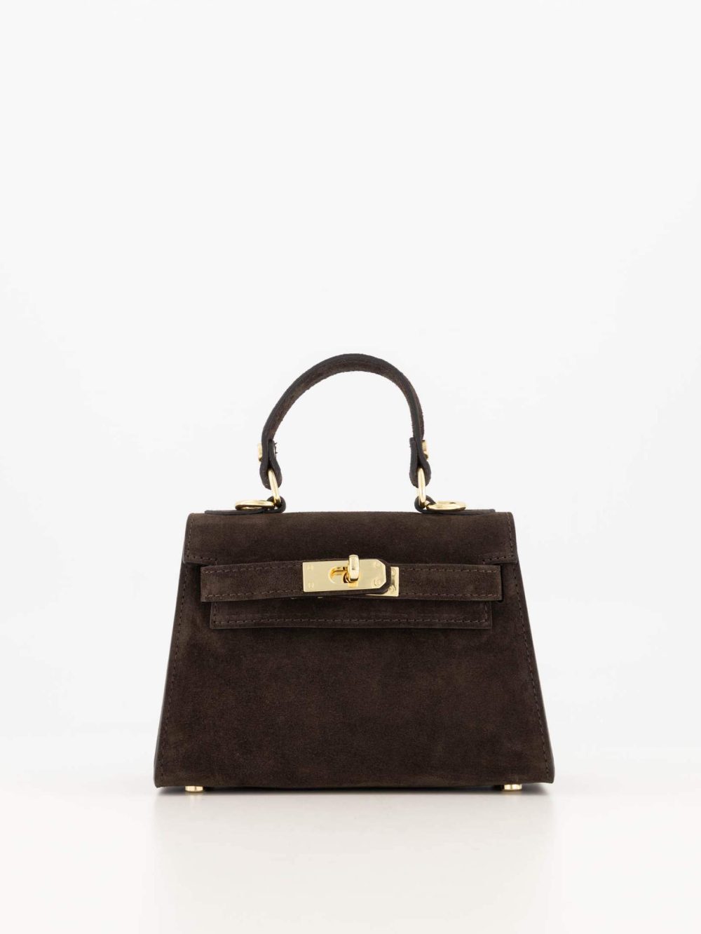 Suede leren tas donkerbruin Paloma