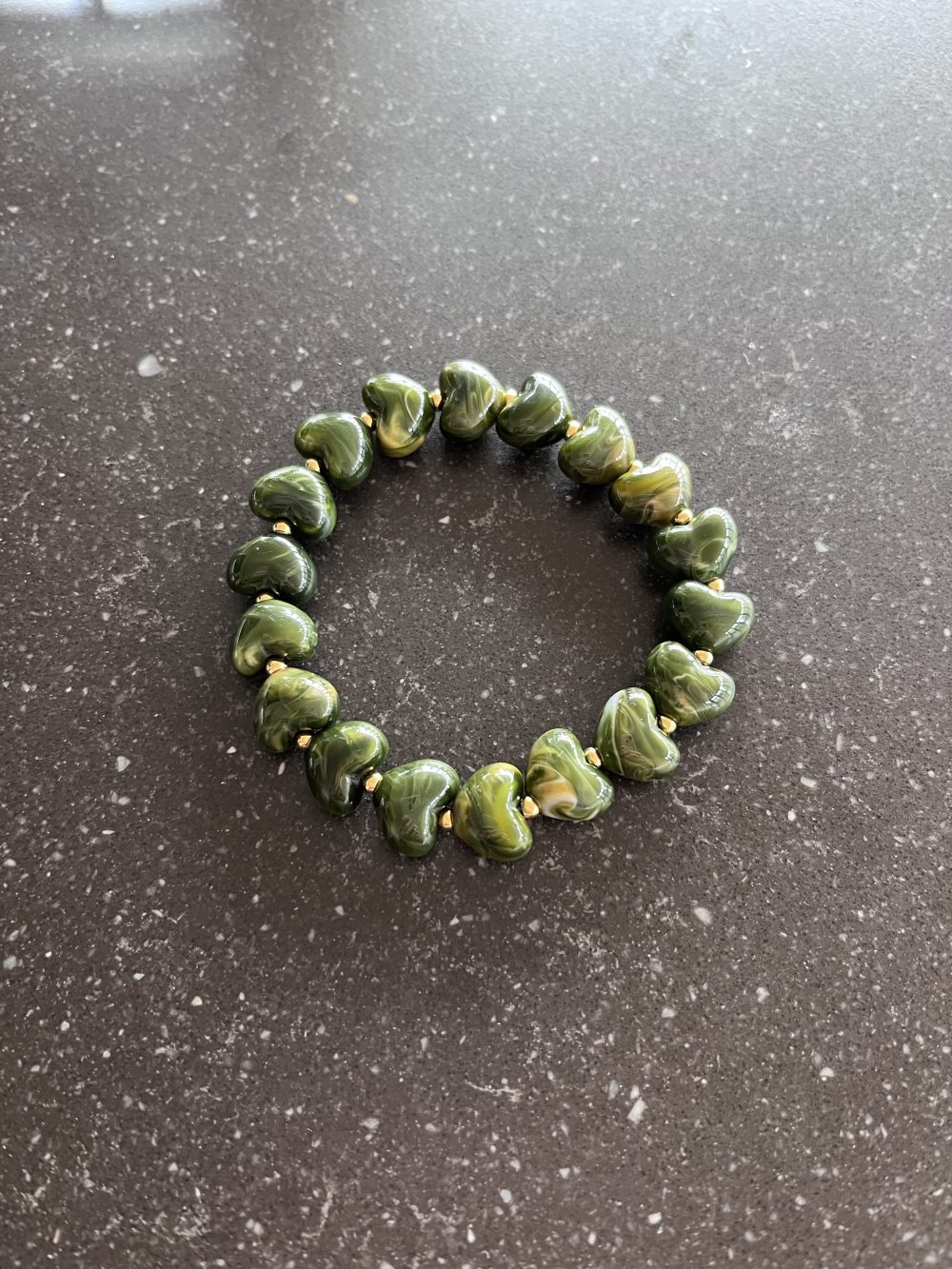 Kralen armband harten groen