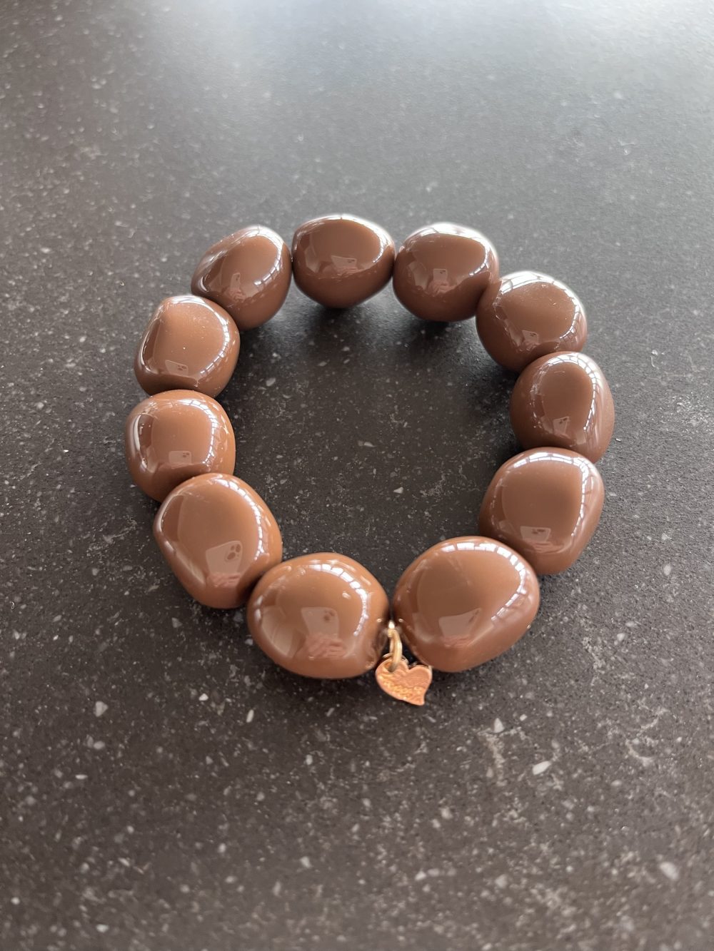 Kralen armband lichtbruin
